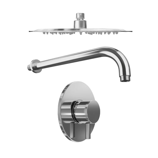 Set doccia cromato - Miscelatore incasso Katharine con braccio e soffione slim 20 cm