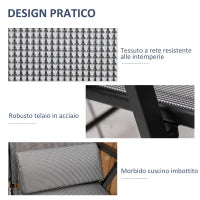 Sdraio da Giardino Zero Gravity Pieghevole e Reclinabile a 9 Livelli con Cuscino Lombare, Grigio
