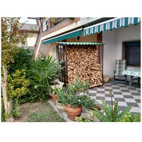 Porta legna fissa legnaia in acciaio verniciato antracite 180x70xh200 cm