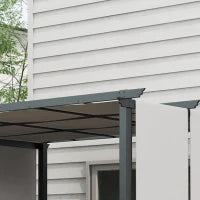 Pergola con 3 Teli Scorrevoli 3,5L x 3l x 2,35H m, Struttura in Metallo con Rivestimento in Resina Epossidica, Tela in Poliestere, Grigio