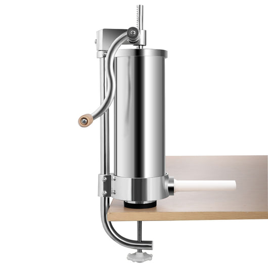 3kg Macchina insaccatrice per salsicce in acciaio inox Insaccatrice salsiccia manuale con 4 tubi di riempimento-Macchine da cucina