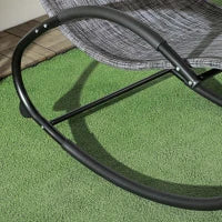 Sedia Sdraio a Dondolo Zero-Gravity da Esterno Impermeabile con Poggiatesta, 155x61x88 cm, Grigio