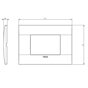 Vimar 19653 placca classica arkè 3 moduli in tecnopolimero