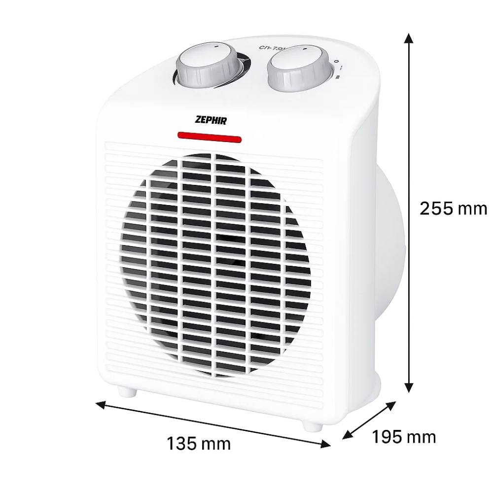 Termo ventilatore elettrico zephir ztrm5 2000w con termostato
