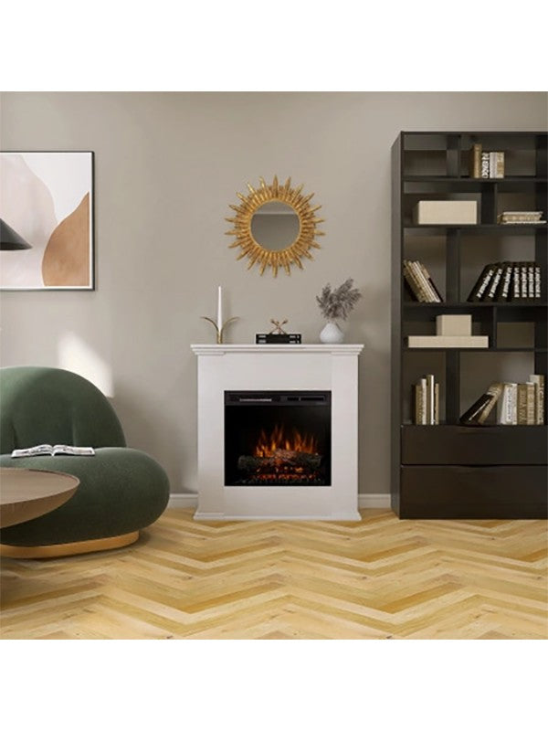 Caminetto Elettrico da pavimento A Libera Installazione A LED 23' Bianco - KELIA