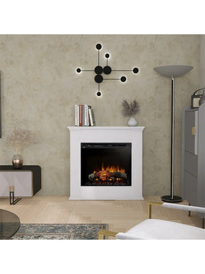 Caminetto Elettrico da pavimento A Libera Installazione A LED 28' Bianco - KELIA