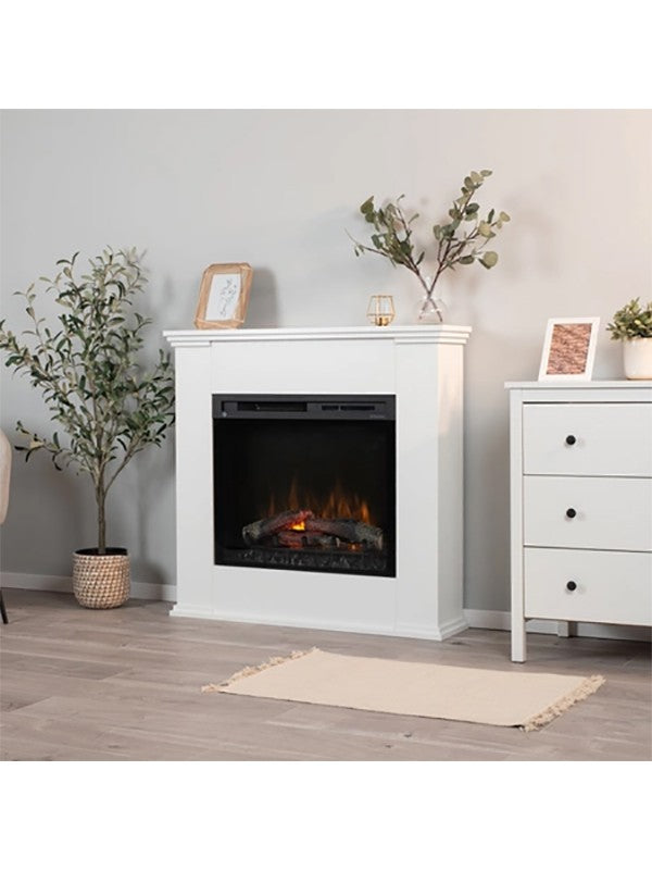 Caminetto Elettrico da pavimento A Libera Installazione A LED 28' Bianco - KELIA