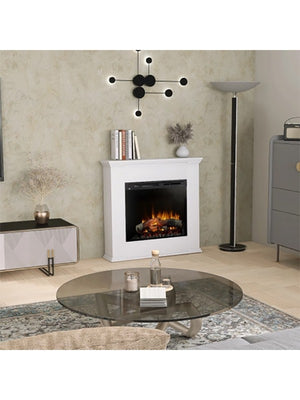 Caminetto Elettrico da pavimento A Libera Installazione A LED 28' Bianco - KELIA
