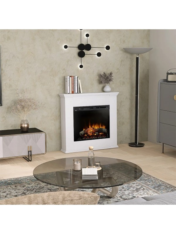 Caminetto Elettrico da pavimento A Libera Installazione A LED 28' Bianco - KELIA