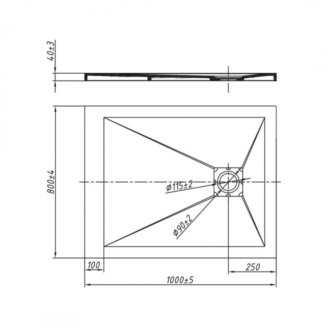 Piatto doccia bianco mineral marmo resina antiscivolo h4 cm *** misure l100 x p80 x h4 cm, confezione 1