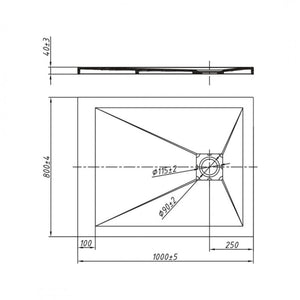 Piatto doccia bianco mineral marmo resina antiscivolo h4 cm *** misure l100 x p80 x h4 cm, confezione 1