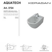 Coppia Di Sanitari Kerasan Sospesi Senza Brida Bianco Lucido "Aquatech"