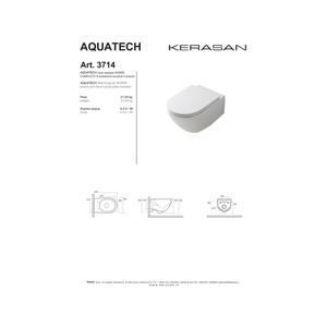 Wc Sospeso Senza Brida Kerasan "Aquatech" Bianco Lucido
