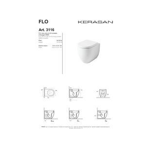 Wc Da Terra Kerasan Filo Muro Bianco Lucido "Flo 52"