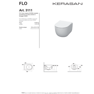 Wc Sospeso Senza Brida Bianco Opaco "Flo 54"