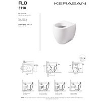 Coppia Di Sanitari Kerasan Da Terra Filo Muro Bianco Lucido "Flo 56"