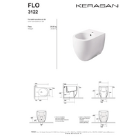 Coppia Di Sanitari Kerasan Da Terra Filo Muro Bianco Lucido "Flo 56"
