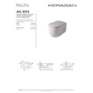 Coppia Di Sanitari Kerasan Sospesi Senza Brida Bianco Lucido "Nolita"