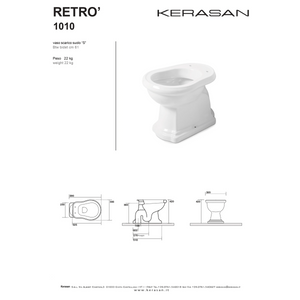 Wc Da Terra Tradizionale Kerasan Bianco Lucido "Retrò"