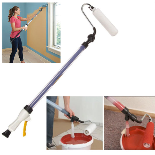 Trade Shop - Rullo Pittura Con Serbatoio Ricaricabile Antigoccia Con Manico Telescopico -