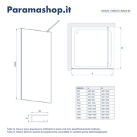 Doccia walk-in 60 cm vetro 8mm anticalcare trasparente h200 profili cromo | Keros