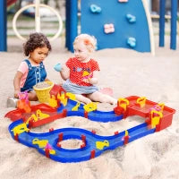 Playset Acquatico 78 Pezzi con Acqua e Sabbia per Bambini 3-6 Anni, 123x111x7cm, Blu e Rosso