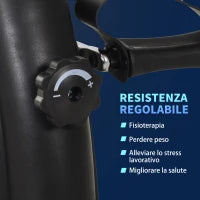 Mini Cyclette Portatile per l'Allenamento di Gambe per Braccia con Display LCD TPR, PP, PP, ruota in ghisa 35 x 40 x 31 cm Nero