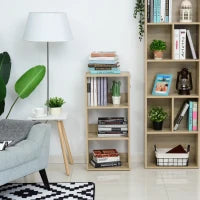 Libreria Scaffale in Legno a Parete con 3 Ripiani, Antiribaltamento, Piedini Antiscivolo, 40x29.2x87.9cm