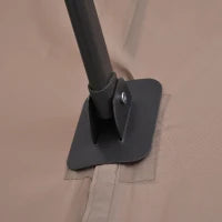 Ombrellone Doppio da Giardino in Metallo e Poliestere Anti-UV Impermeabile, 445x270x260cm, Marrone