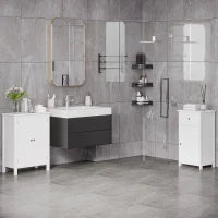 kleankin Mobiletto Armadietto 2 Cassetti, Mobile Bagno Design Anti-Ribaltamento da Bagno in MDF, 43x34x77 cm, Bianco