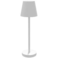 Lampada da Tavolo Portatile in Acrilico e Metallo da 3600mAh con Cavo di Ricarica, Ø11.2x36.5 cm, Bianco