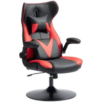 Sedia da Gaming con Funzione Oscillante, Sedia Girevole, Regolabile in Altezza, Seduta Imbottita, Metallo, 67 x 71 x 112 cm, Rosso