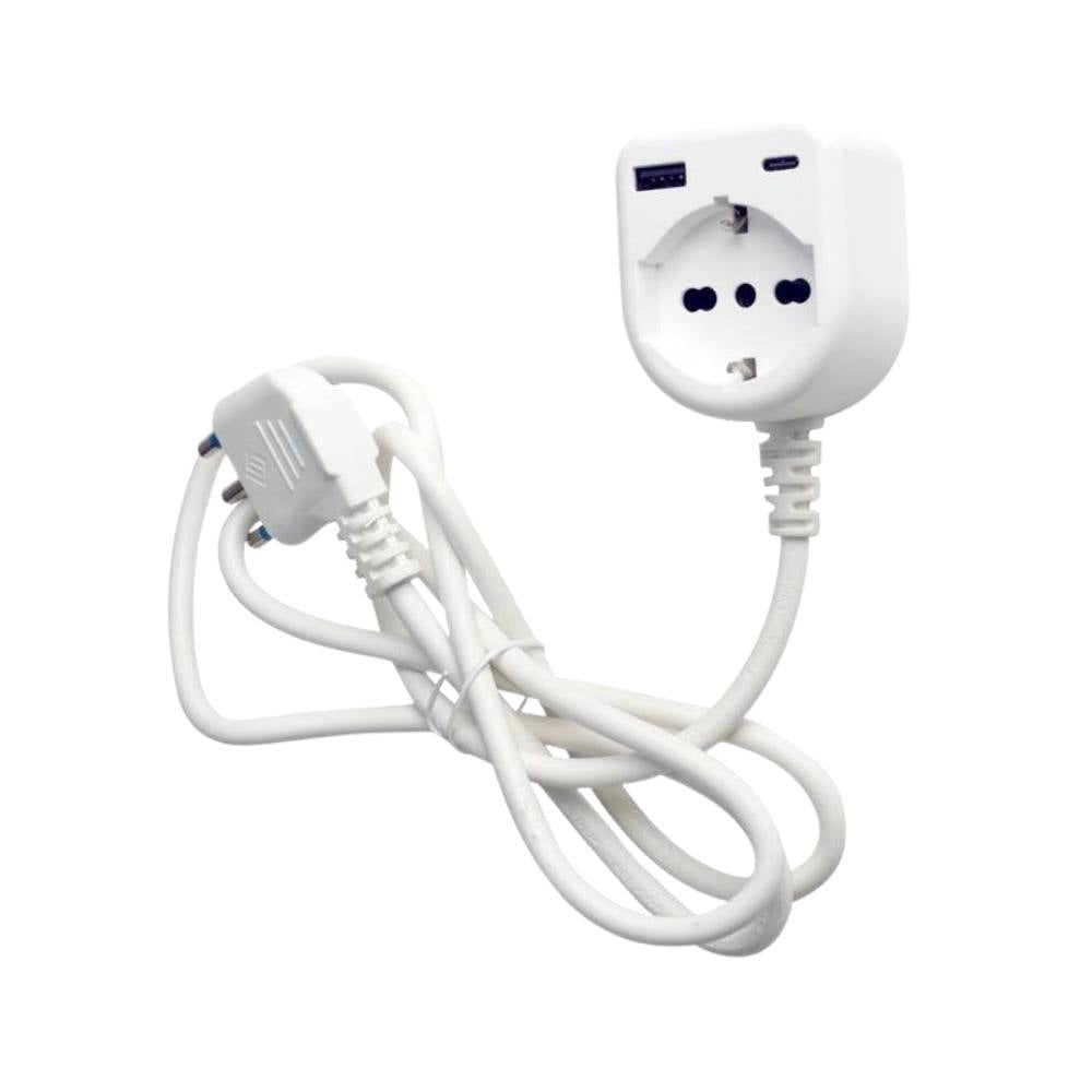 Ecova 30262 prolunga elettrica 1 presa p40 schuko con usb-a e usb-c