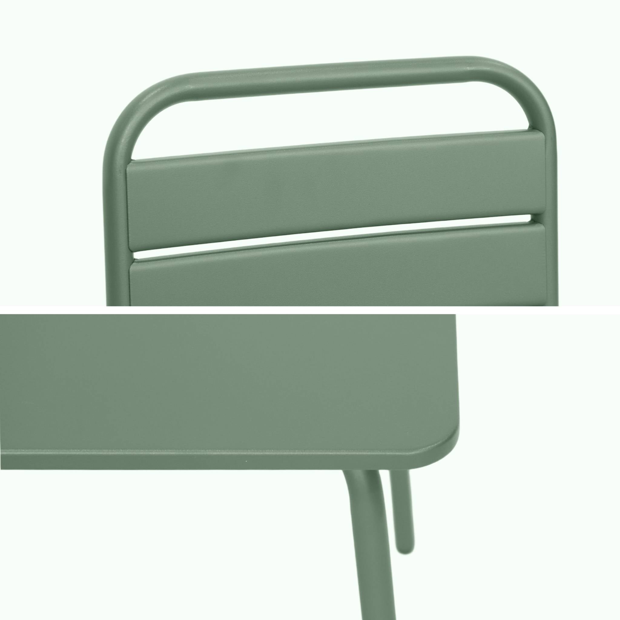 Set tavolino in metallo per bambini e 2 sedie, verde grigio