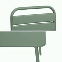 Set tavolino in metallo per bambini e 2 sedie, verde grigio