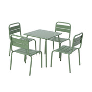 Tavolo da giardino per bambini in metallo, 4 sedute, verde grigio
