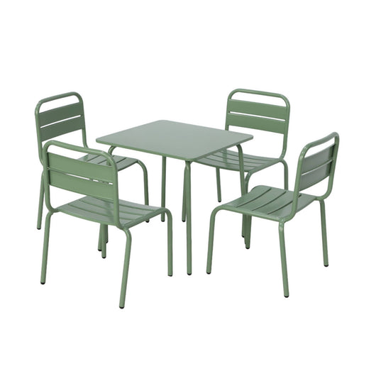 Tavolo da giardino per bambini in metallo, 4 sedute, verde grigio