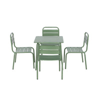 Tavolo da giardino per bambini in metallo, 4 sedute, verde grigio