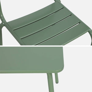 Tavolo da giardino per bambini in metallo, 4 sedute, verde grigio