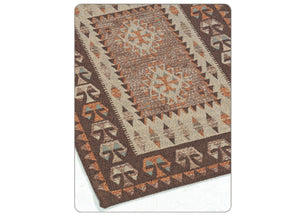 Tappeto Da Camera E Salotto Disegno Kilim - 85x150 cm - Marrone