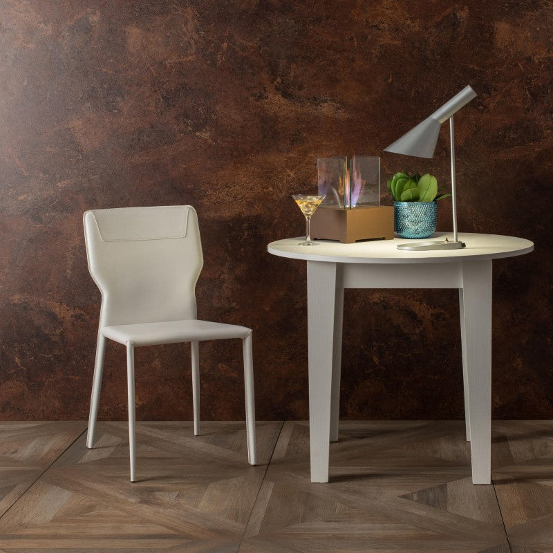 Kim - set da due sedie in similcuoio colore bianco -Stones