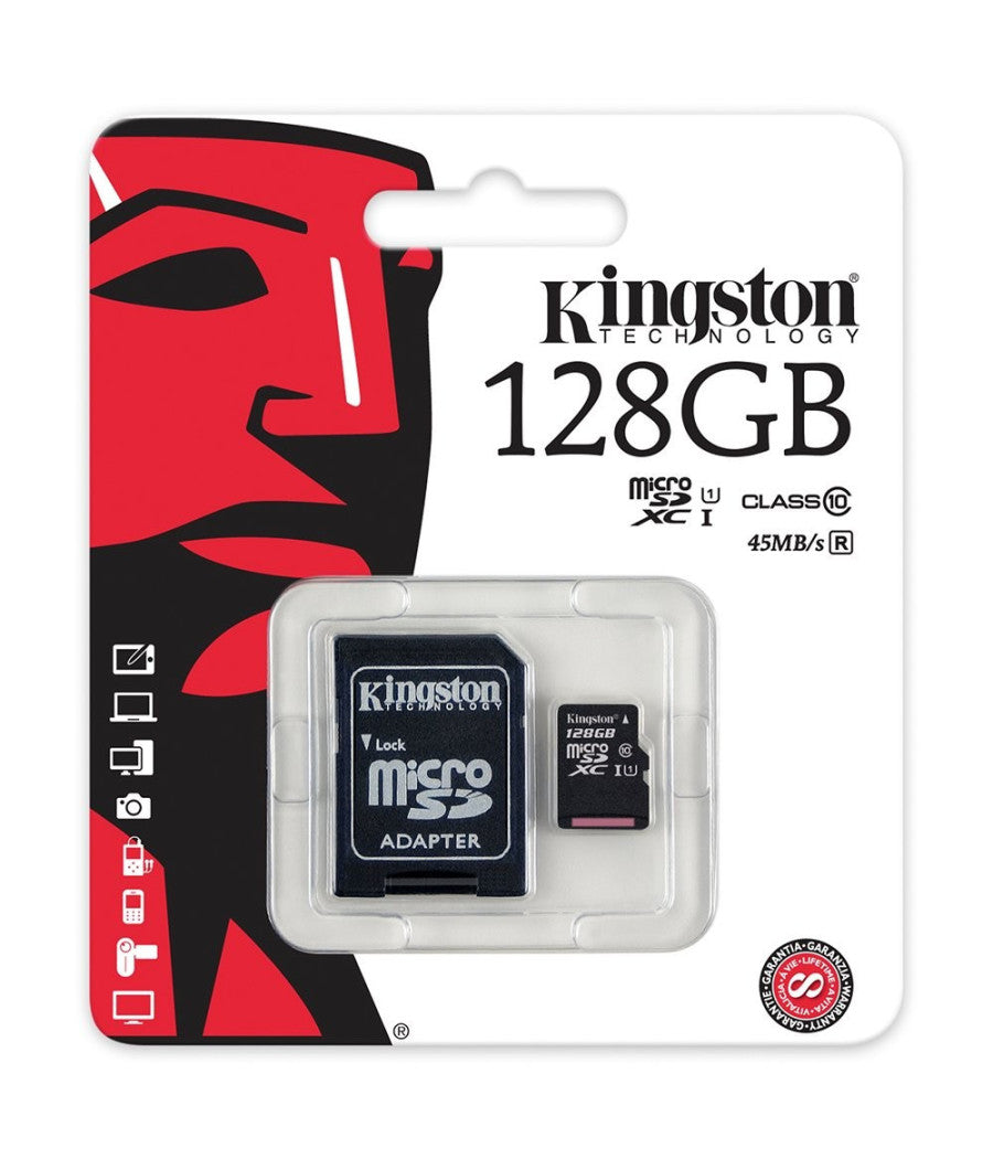 Kingston Micro Sd 128gb Microsd Classe 10 Sdhc Scheda Di Memoria Card Smartphone         