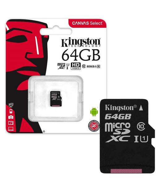 Kingston Micro Sd 64 Gb Classe 10 Microsd 80 Mb/s Canvas Scheda Memoria 64gb         