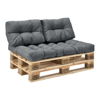 [en.casa] Cuscini per paletta euro-sofá tavolozze - set di 3 - cuscino seduta + cuscino schienale [grigio chiaro] Divano
