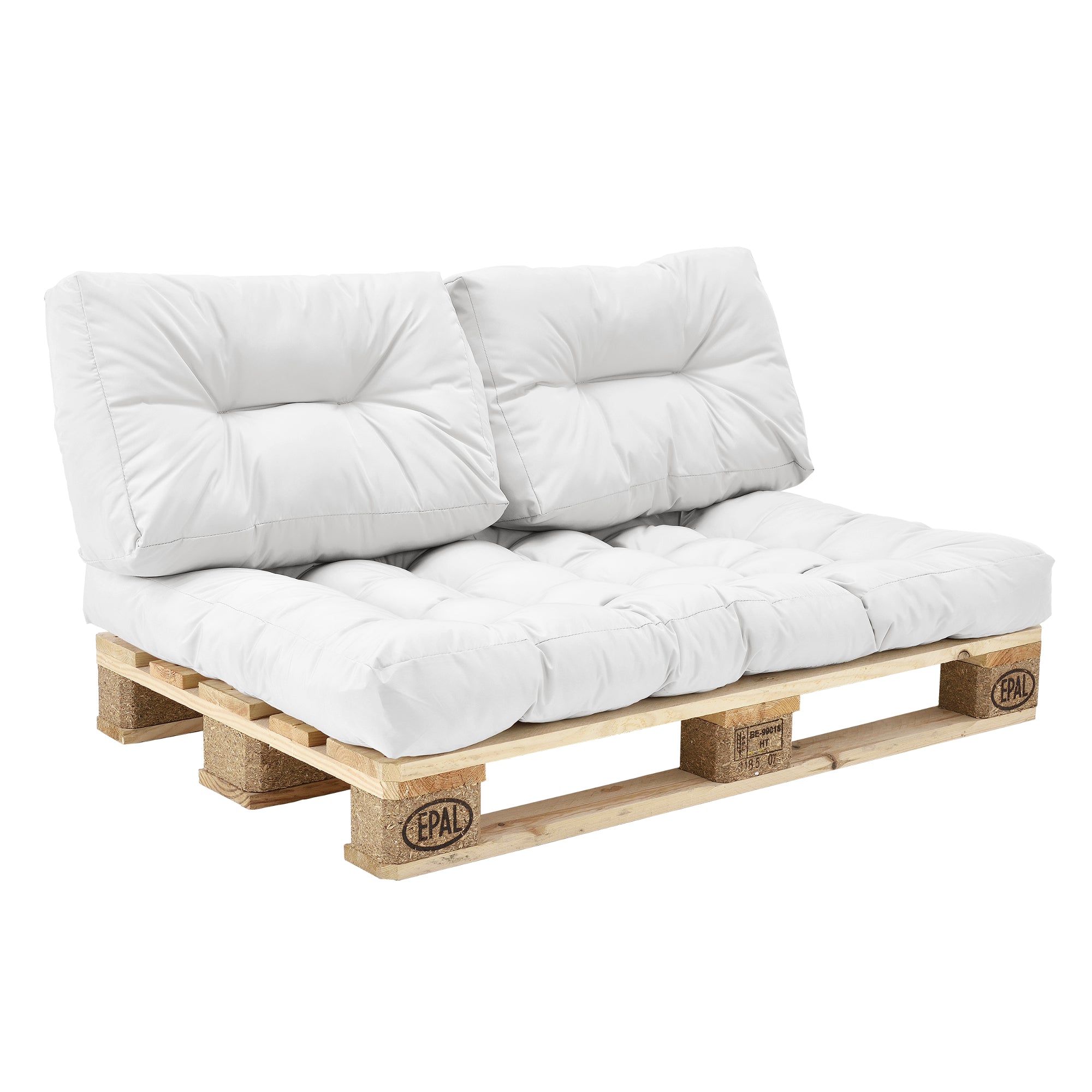 [en.casa] 1x Cuscino sedile per divano paletta euro  [bianco] cuscini per palette supporto In/Outdoor mobili imbottiti