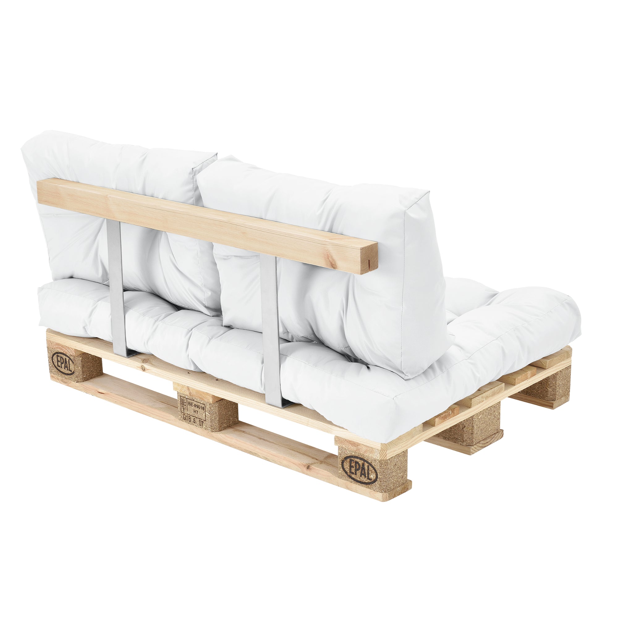en.casa] Cuscini per palette  - in un set di 3 - imbottitura sedile + cuscino schienale [bianco] divano palette