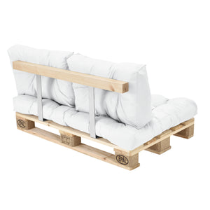 en.casa] Cuscini per palette  - in un set di 3 - imbottitura sedile + cuscino schienale [bianco] divano palette