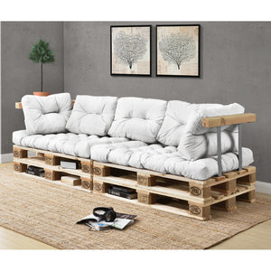 [en.casa] 1x Cuscino sedile per divano paletta euro  [bianco] cuscini per palette supporto In/Outdoor mobili imbottiti