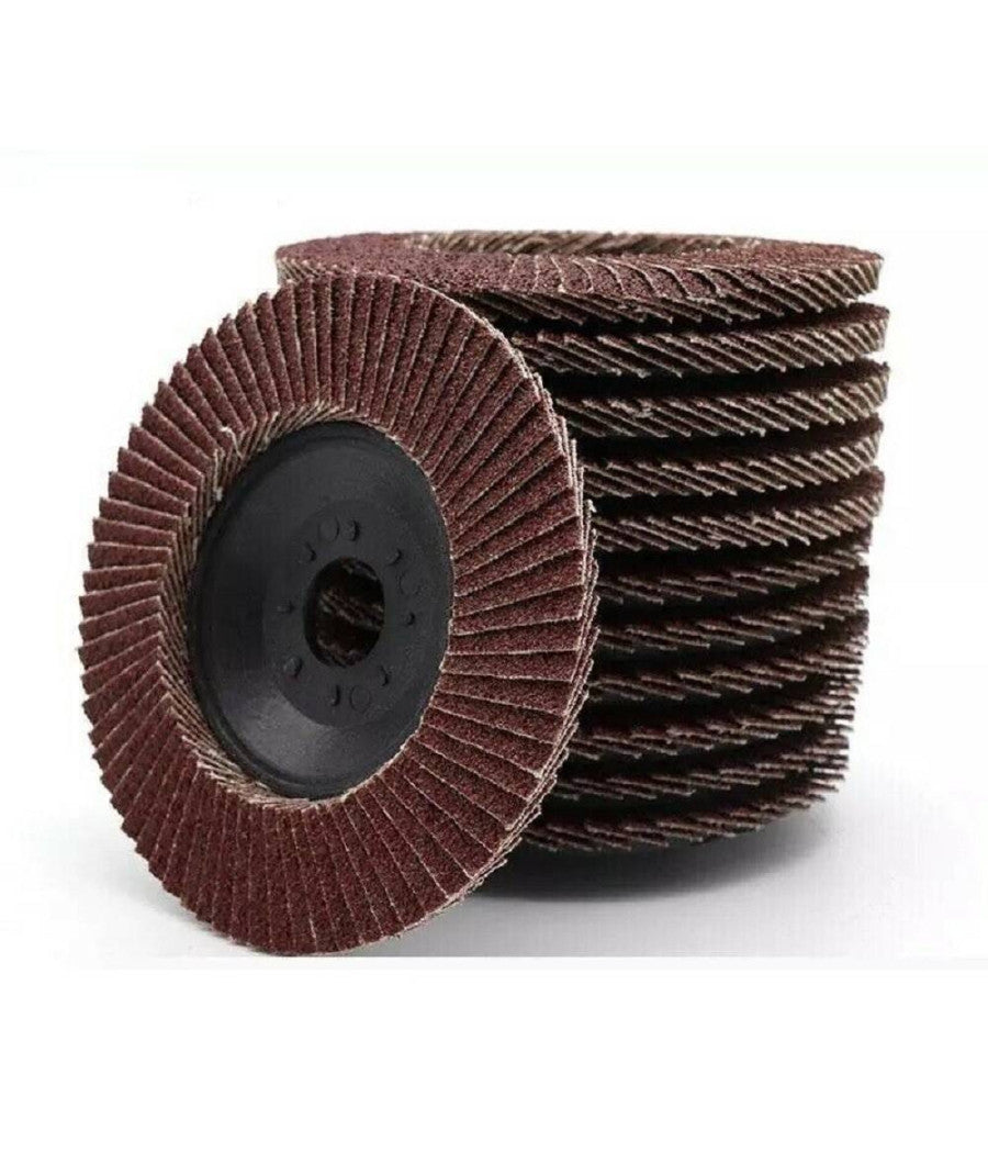 Kit 10 Pz Disco Abrasivo Lamellare Per Smerigliatrice 115mm Grana 80 Art.02037         