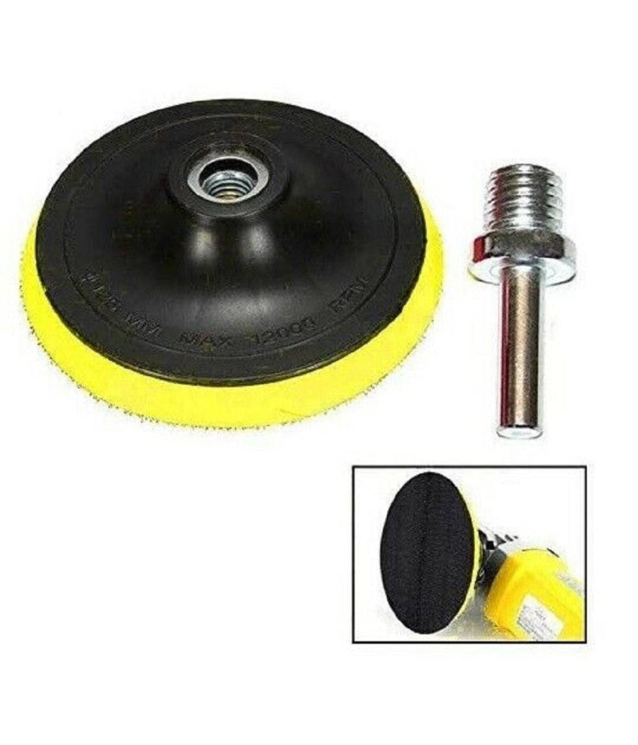 Kit 10 Pz Spugna Lucidante Ceratura + Adattatore Per Trapano Lucidatrice 150mm         